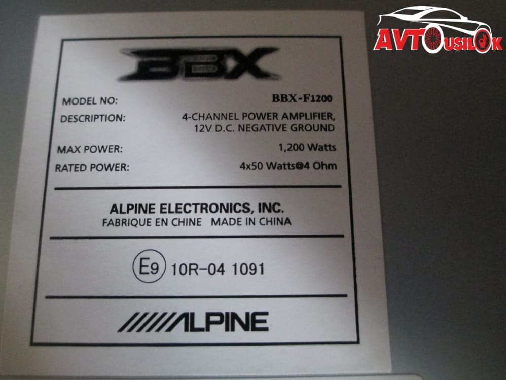 ALPINE BBX F1200 AVTOUSILOK KZ 016